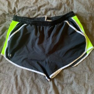 Under Armour black short with neon side